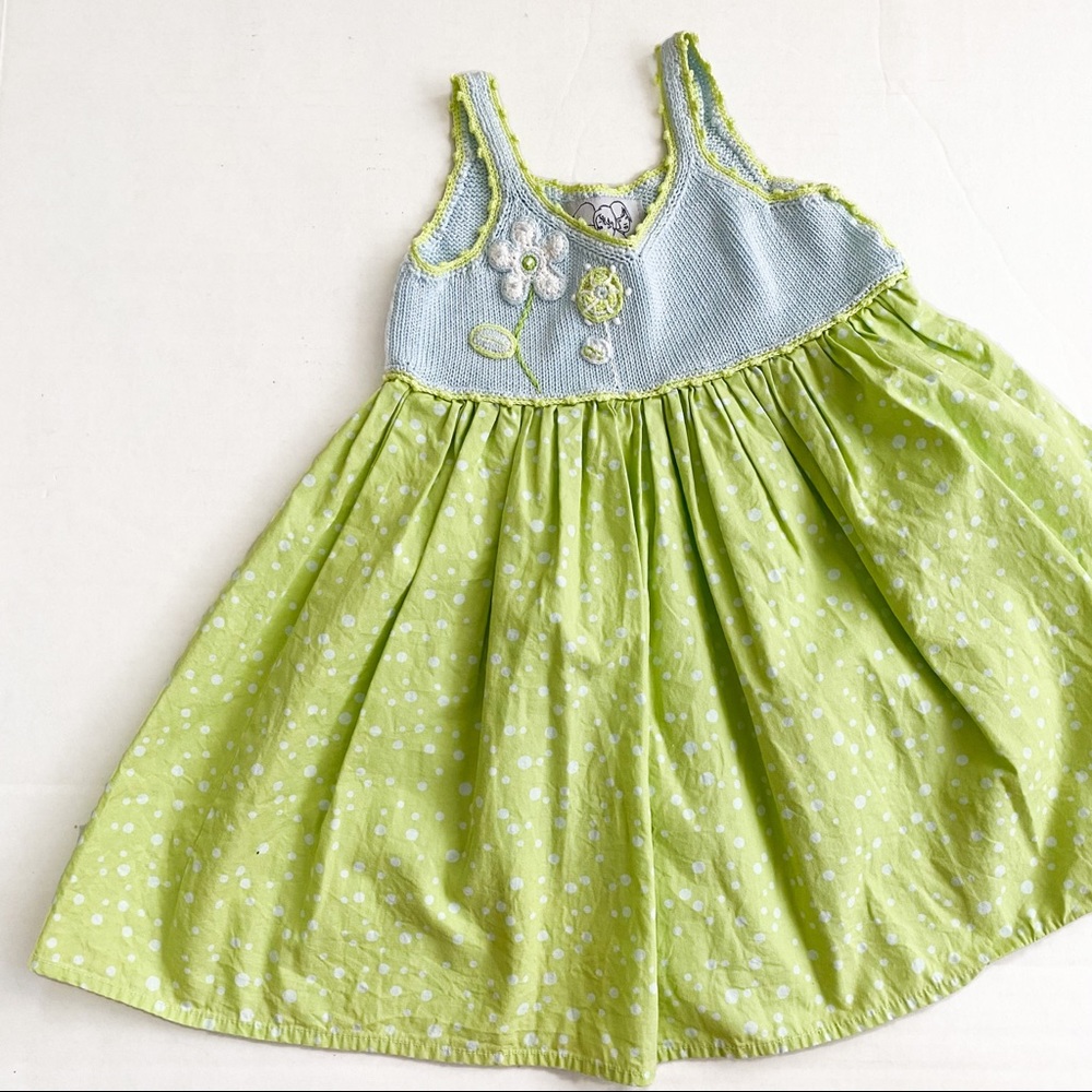 Zack Ali for kids Crochet Flower polka dot dress
